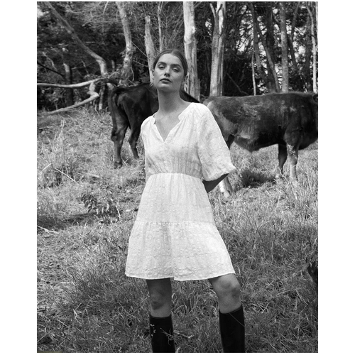 Amelius Pila Linen Mini Dress - White