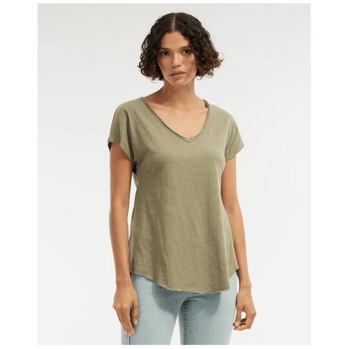 Amelius Aiden Organic V Neck Tee - Khaki
