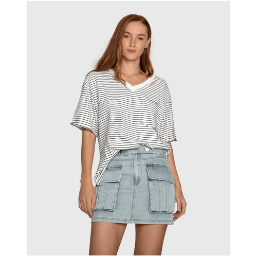 belle &amp; bloom Brave Soul Oversized Striped T-Shirt - Black/White