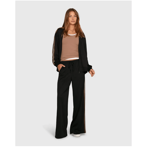belle &amp; bloom Beach Front Striped Wide Leg Pants - Black