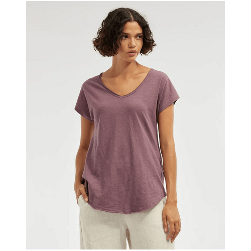 Amelius Aiden Organic V Neck Tee - Plum