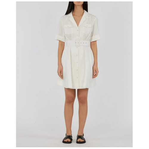 Amelius Cadence Linen Mini Dress - White