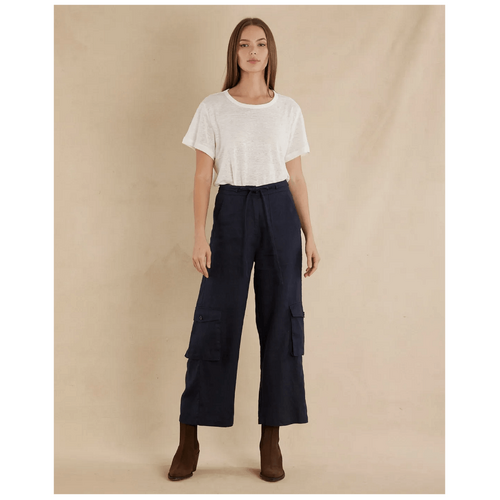 Amelius Ciel Linen Cargo Pant - Navy
