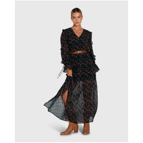 belle &amp; bloom Come As You Are Floral Maxi Dress - Navy