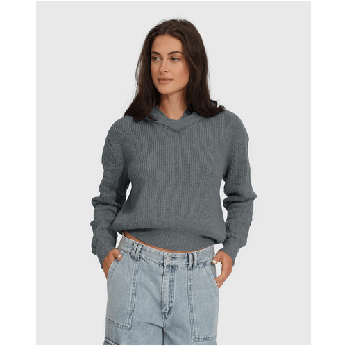 belle &amp; bloom On the Run Knitted Hoodie - Grey