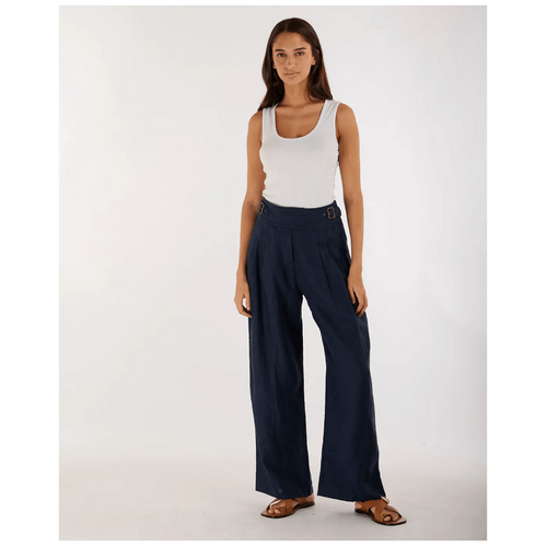 Amelius Eugene Linen Pant - Navy