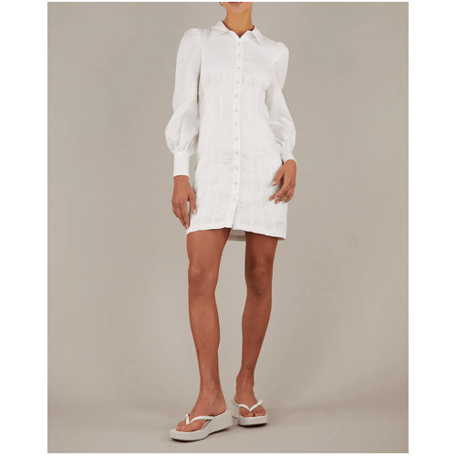 Amelius Emmie Linen Mini Dress - White