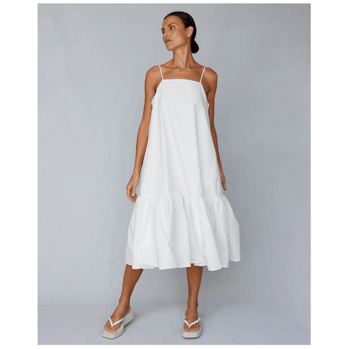 Amelius Zadie Poplin Midi Dress - White