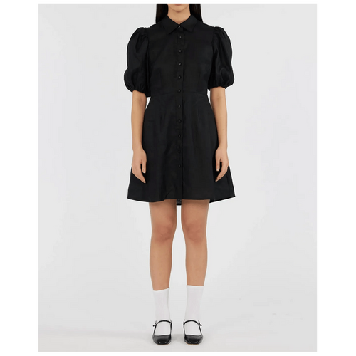 Amelius Julius Linen Mini Dress - Black