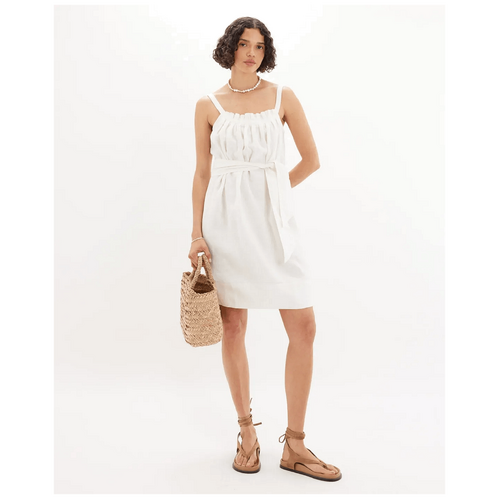 Amelius Ananda Belted Ramie Dress - White
