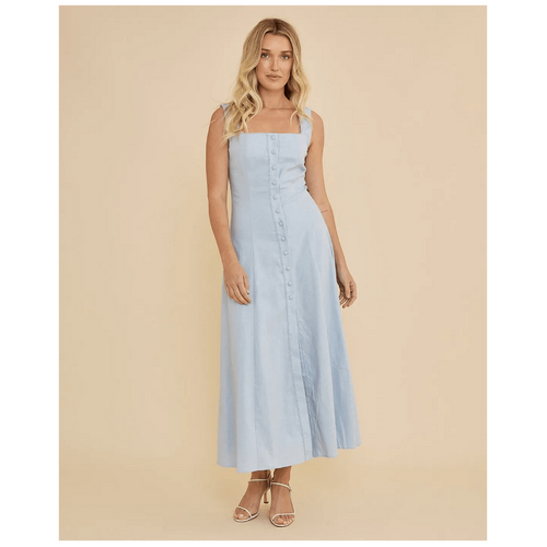 Amelius Lucie Buttoned Midi Dress - Powder Blue