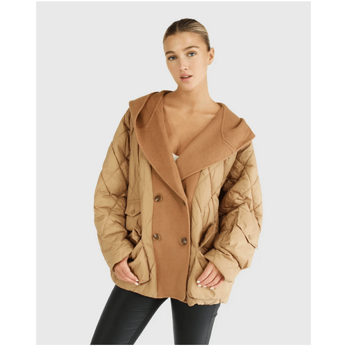 belle &amp; bloom Only You Quilted Utility Jacket - Camel