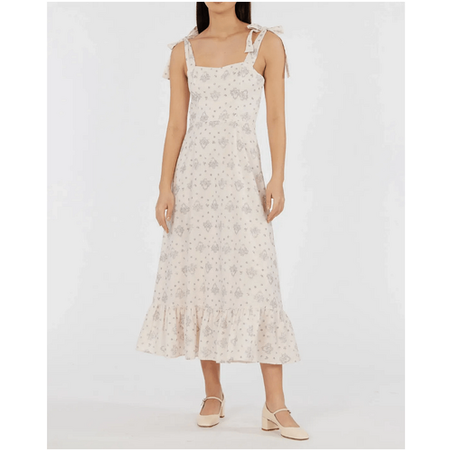 Amelius Blue Maiden Linen Midi Dress