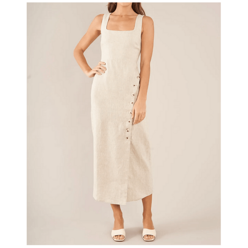 Amelius Imari Linen Midi Dress - Natural
