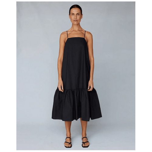 Amelius Zadie Poplin Midi Dress - Black