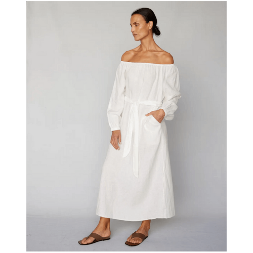 Amelius Tala Linen Maxi Dress - White