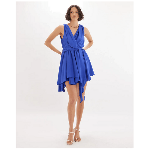 Amelius Aimee Asymmetric Wrap Dress - Blue