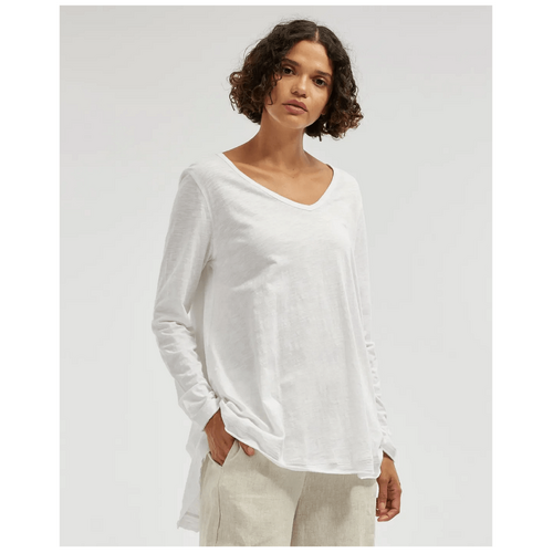 Amelius Andie Long Sleeve Tunic Top - White