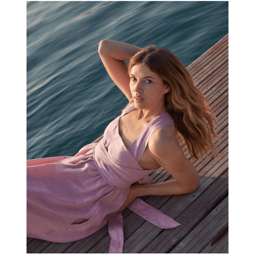 Amelius Juliette Linen Maxi Dress - Peony