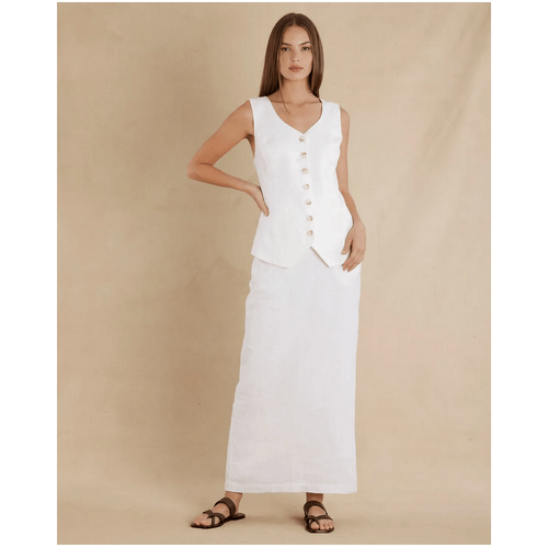 Amelius Mabel Linen Skirt - White