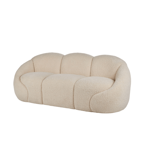 Amalfi Formes Teddy Bear Curved 3 Seater Sofa Off White
