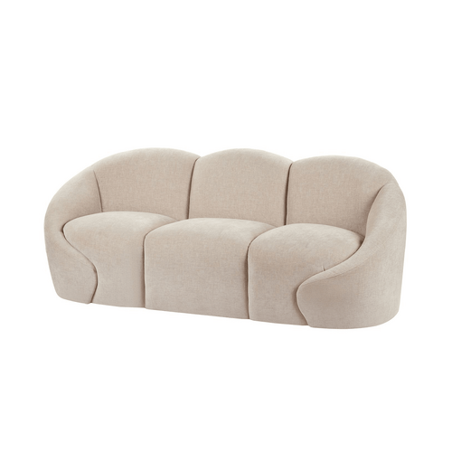 Amalfi Formes Curved 3 Seater Sofa Taupe