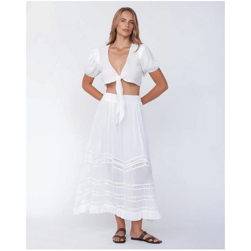 Amelius Lacey Elasticated Skirt - White
