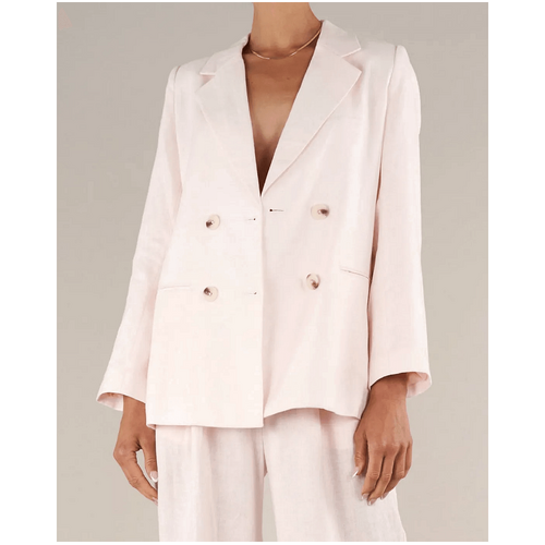Amelius Azure Linen Blazer - Rosewater