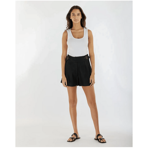 Amelius Eugene Linen Short - Black