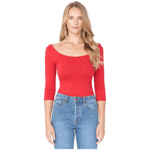Amelius Ruby Three Quarter Sleeve Top - Red