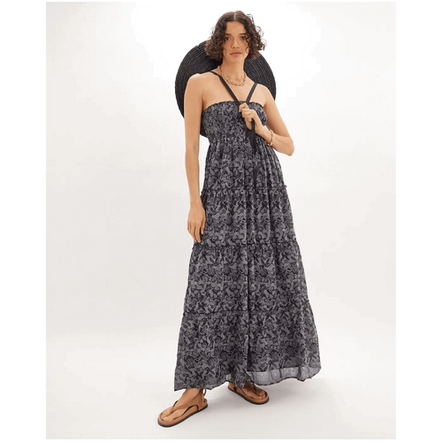 Amelius Diane Batik Print Maxi Dress - Navy