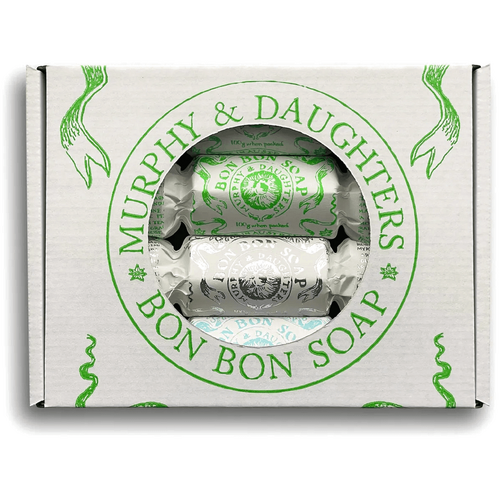 Murphy And Daughters Gift Set of Four Bon Bon Soaps - three cool coloured wrappers and a silver foiled wrapper
