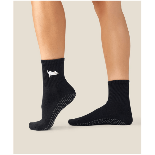MoveActive Crew Grip Socks - Labrador Black