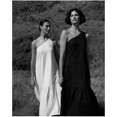 Amelius Aruba Linen One Shoulder Dress - Black