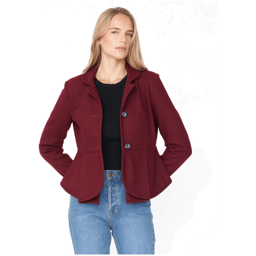 Amelius Corina Peplum Jacket - Burgundy
