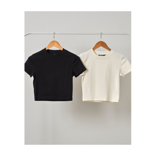 Baby Tee 2pack: Black, Natural