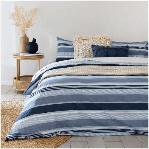Bambury Indiana Polycotton Quilt Cover Set - Blue