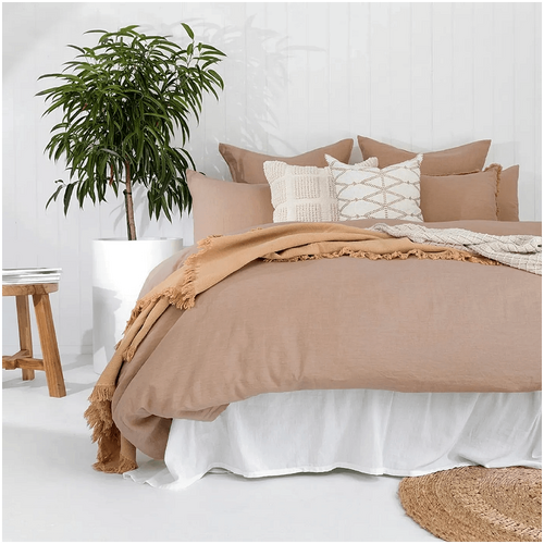 Bambury French Flax Linen Quilt Cover Set - Tea Rose