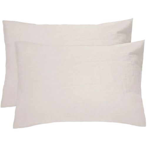 Bambury French Flax Linen Pillowcase Pairs - Pebble
