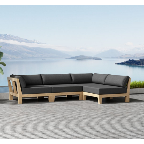 Newport Teak Outdoor Sofa  L Sectional - 4 Seat