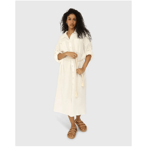 belle &amp; bloom Seven Wonders Maxi Shirt Dress - White