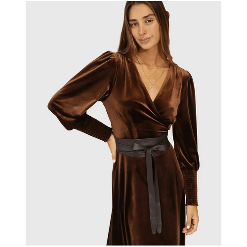 belle &amp; bloom Odyssey Soft Wrap Leather Belt - Chocolate