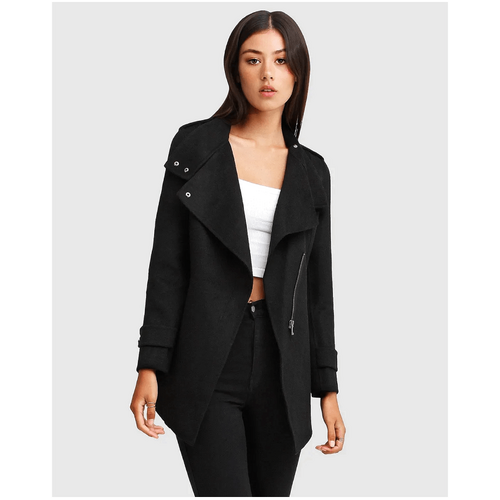belle &amp; bloom Bad Girl Wool Blend Moto Coat