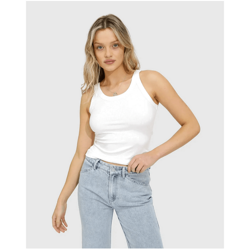 belle &amp; bloom Last Time Ribbed Tank Top - White