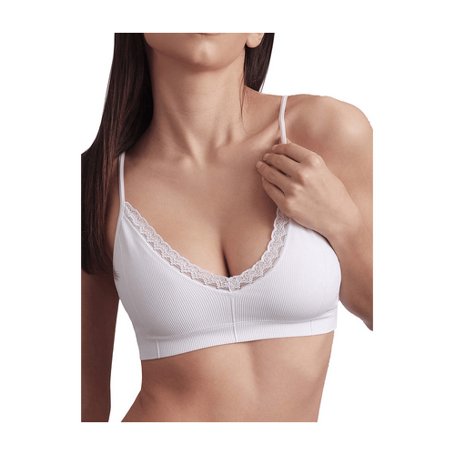 BELLISSIMA Soft Ribbed Bralette with Lace Trim