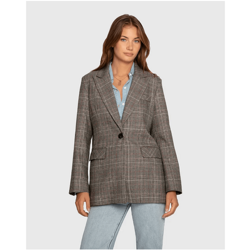 belle &amp; bloom Paris Grid Single Breasted Blazer - Check