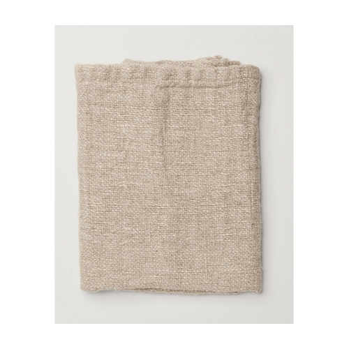 Bessie Handwoven, Pure Linen Bath Towel Natural/White