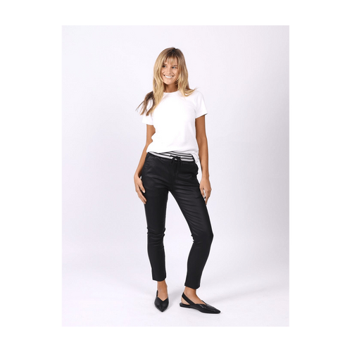 Riley Wet Look Joggers - Black
