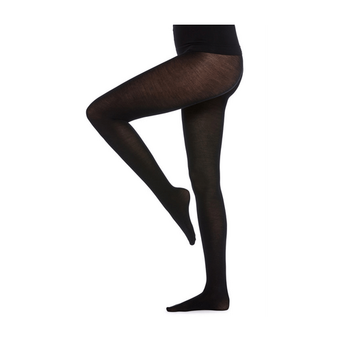 Women&#39;s Italian 200 Denier Merino Wool Opaque Tights - Black