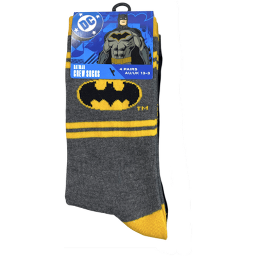 Batman Crew Kids Sock 4pack Asst. Size - 13-3